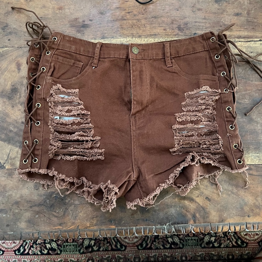 Ripped Denim Shorts